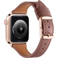 Pasek Skórzany do Apple Watch 1/2/3/4/5/6/7/8/9/SE/Ultra/Ultra 2 42/44/45/49mm, Brązowy