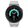 Pasek silikonowy do Samsung Galaxy Watch 4/5/6 40/42/43/44/45/46/47mm, Beżowy / srebrna klamra