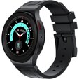 Pasek silikonowy do Samsung Galaxy Watch 4/5/6 40/42/43/44/45/46/47mm, Czarny / czarna klamra