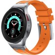 Pasek silikonowy do Samsung Galaxy Watch 4/5/6 40/42/43/44/45/46/47mm, Pomarańczowy / srebrna klamra