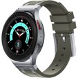 Pasek silikonowy do Samsung Galaxy Watch 4/5/6 40/42/43/44/45/46/47mm, Zielony / srebrna klamra