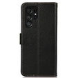 Skórzane Etui KHAZNEH RFID do Samsung Galaxy S24 Ultra, Litchi Texture, czarne