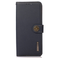 Skórzane Etui KHAZNEH RFID do Xiaomi Redmi Note 13 5G, Litchi Texture, niebieskie