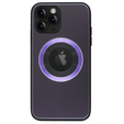 Zestaw Etui do Magsafe do iPhone 12 Pro Max, Hole for Apple Logo, fioletowe + Szkło