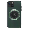 Zestaw Etui do Magsafe do iPhone 14, Hole for Apple Logo, zielone + Szkło