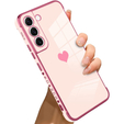 Zestaw Etui do Samsung Galaxy S22, Electro heart, Różowe rose gold + Szkło