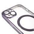 Zestaw Etui do iPhone 14, MagSafe Hybrid, fioletowe + Szkło