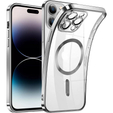 Zestaw Etui do iPhone 14 Pro, MagSafe Hybrid, srebrne + Szkło