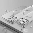Zestaw Etui do iPhone 14 Pro, MagSafe Hybrid, srebrne + Szkło