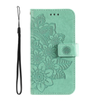 Zestaw Etui z klapką do Samsung Galaxy A13 4G, Mandala i kwiaty, Zielone + szkło