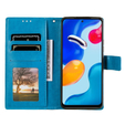 Zestaw Etui z klapką do Xiaomi Redmi Note 11/11S, Mandala, Niebieskie + szkło